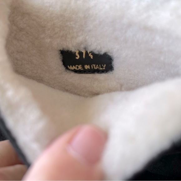 Tamara Mellon Black Suede Sherpa Lined Booties Size 37 1/2 - Picture 12 of 12